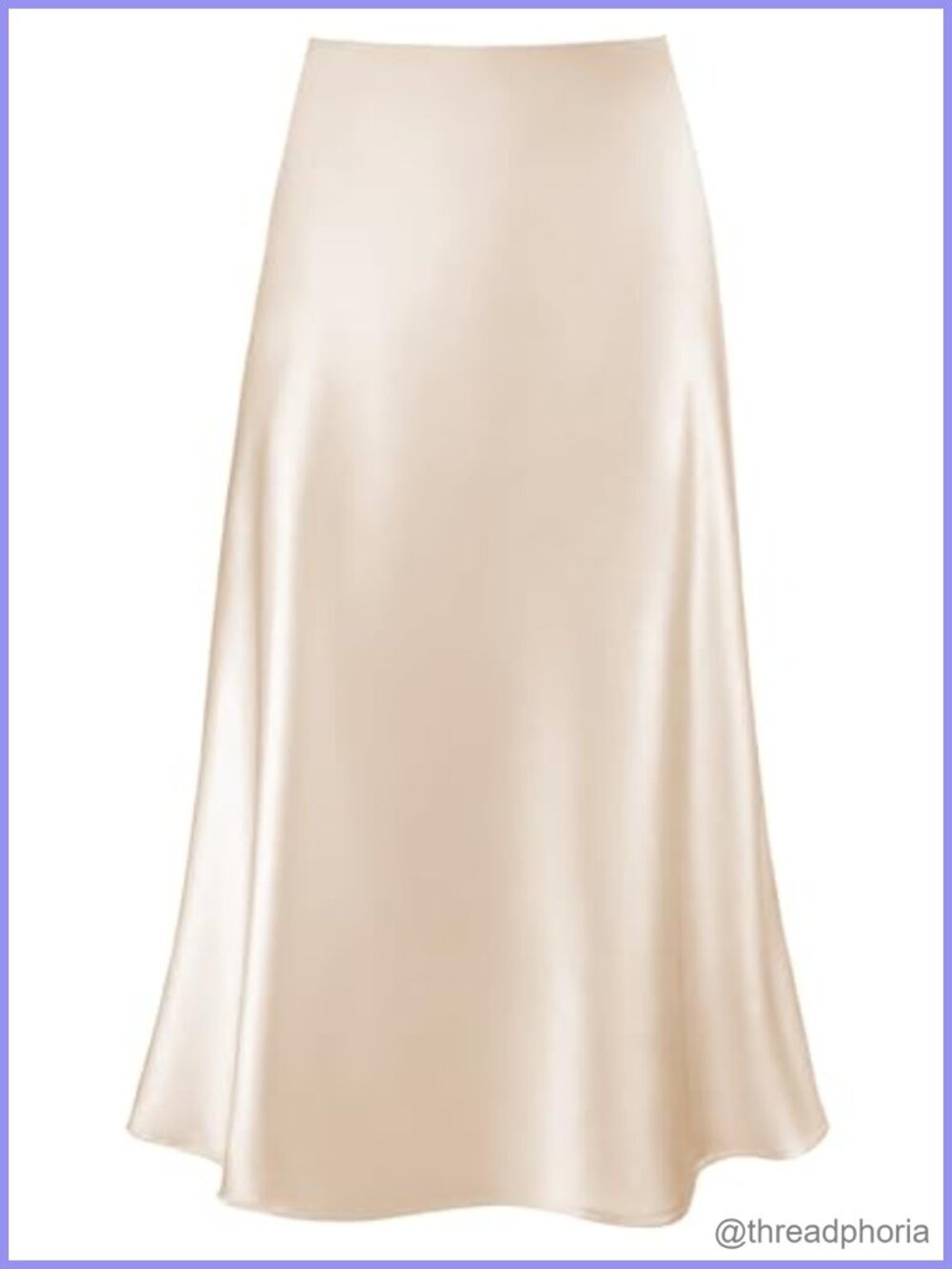Satin Silk Midi Skirt High Waisted A-Line Flared Fishtail